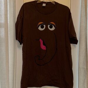 Snuffalufagus Sesame Street Brown Graphic T-Shirt